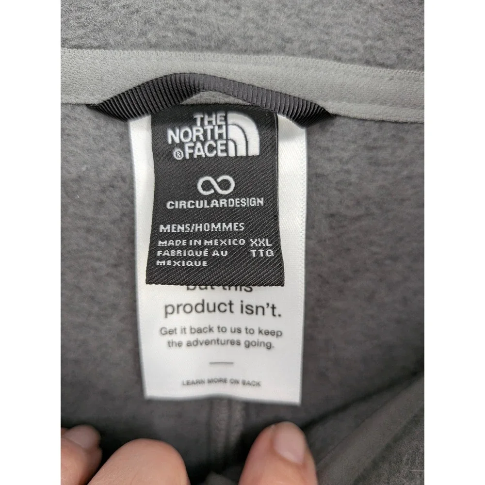 North‎ Face Quarter Zip Pullover Mens XXL Gray Circular Design Fleece Gorpcore